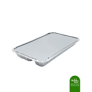 تصویر ظرف آلومینیومی کبابی بزرگ دوخانه سبک کد‌119